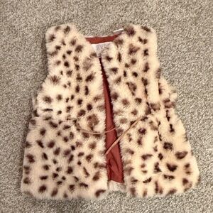 Zara kids Leopard Print Faux Fur Vest